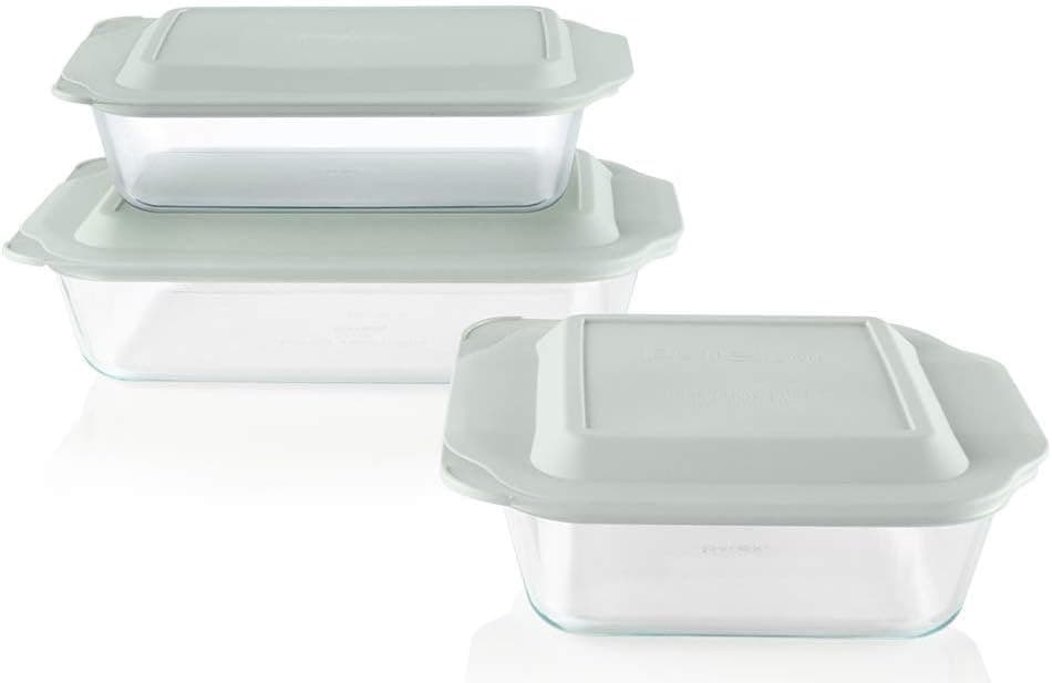 Pyrex Deep 3-Pack Glass Baking Dish Set (9"x13", 7"x11", 8"x8") With BPA-Free Lids, Rectangular Glass Bakeware, Dishwasher, Microwave, Freezer &amp; Pre-Heated Oven Safe: Home &amp; Kitchen — Spring Gift Ideas gift idea
