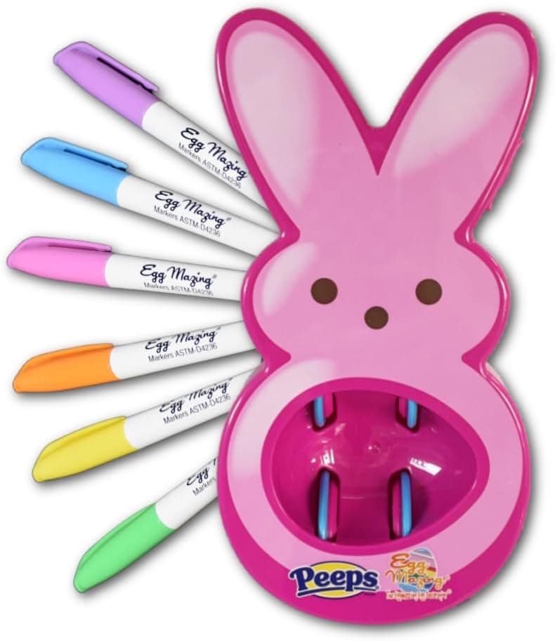 The Eggmazing Egg Decorator - Peeps Bunny - Arts and Craft Set Includes 6 Colorful Quick Drying, Non-Toxic Markers (Pink), Ages 3 and Up : Toys &amp; Games — Easter Gifts gift idea