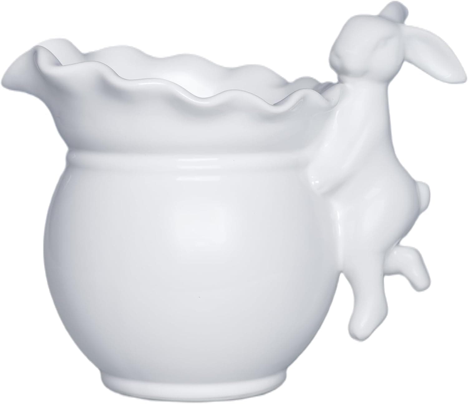 Dancing Rabbit Vase Planter - Ceramic Bunny Statue thumbnail 2