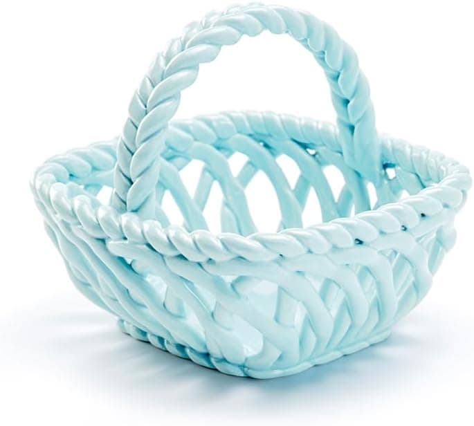 Gracie China Shop Hand Woven Fine Porcelain Easter Small Basket thumbnail 4