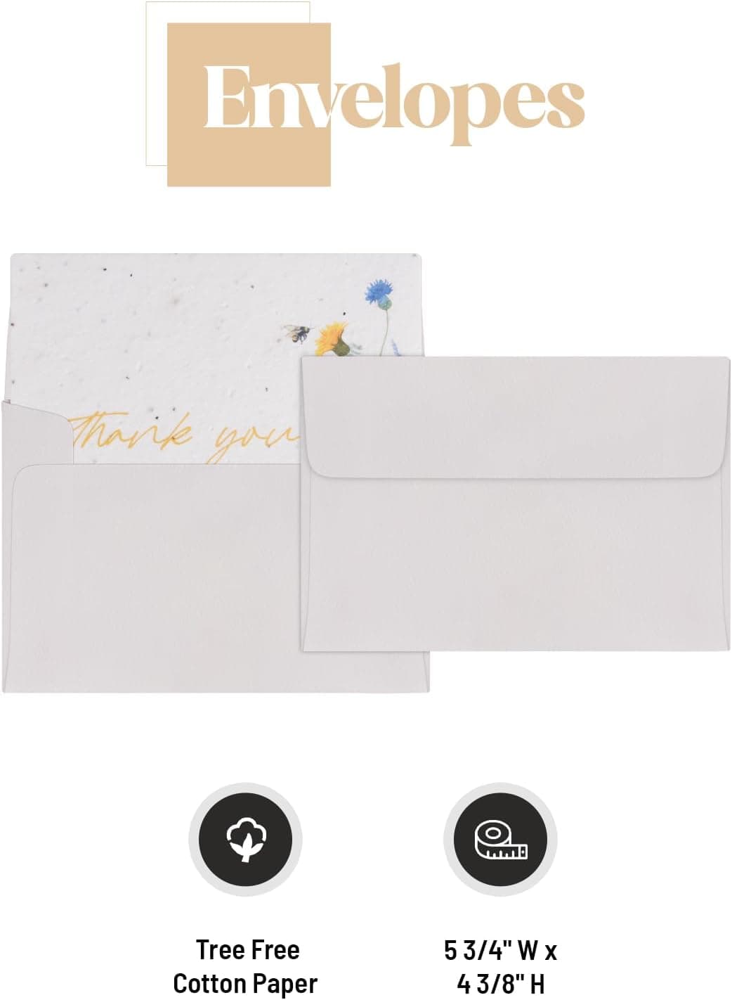 Seed Bloom Thank You Set Greeting Card with Plantable Wildflower Seed Paper thumbnail 3