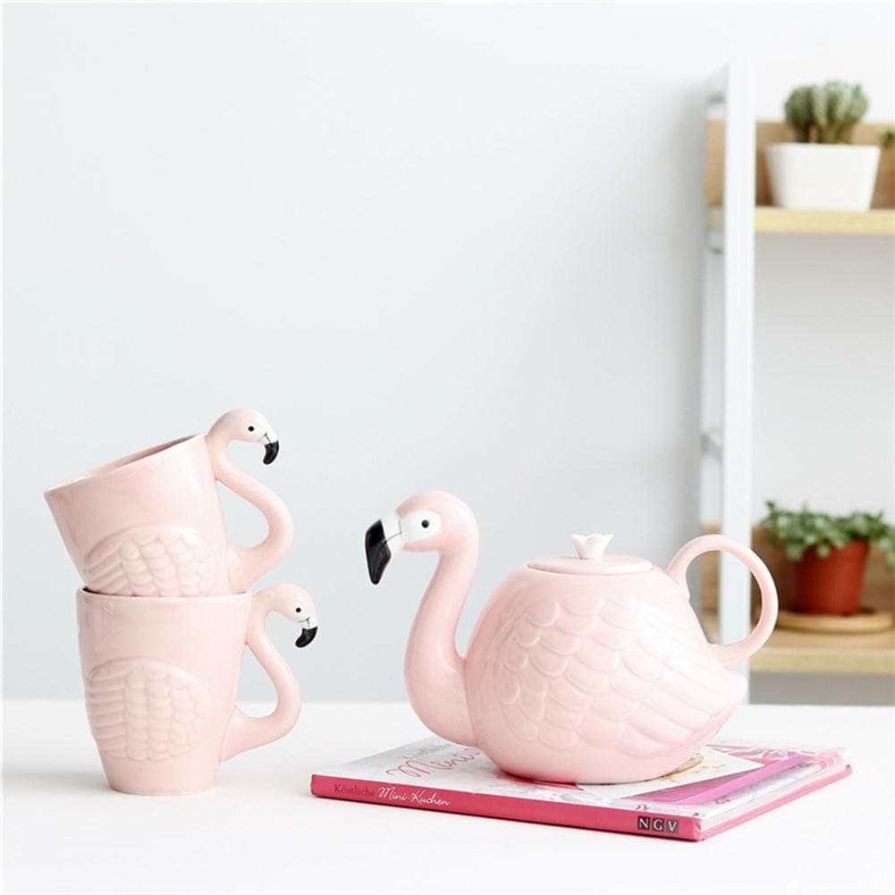 JointVictory Flamingo Coffee Mugs and Teapot Set thumbnail 4