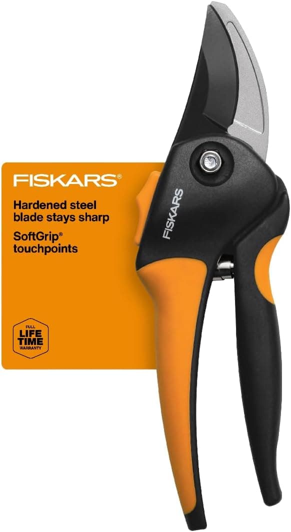 Fiskars Bypass Pruning Shears, Branch Cutter with 5/8" Cut Capacity, Garden Shears with Sharp Steel Blade, Rust Resistant, Ergonomic Pruners with Comfort Handle and Safety Lock, Gardening Hand Tools : Hand Pruners : Patio, Lawn &amp; Garden — Spring Gift Ideas gift idea