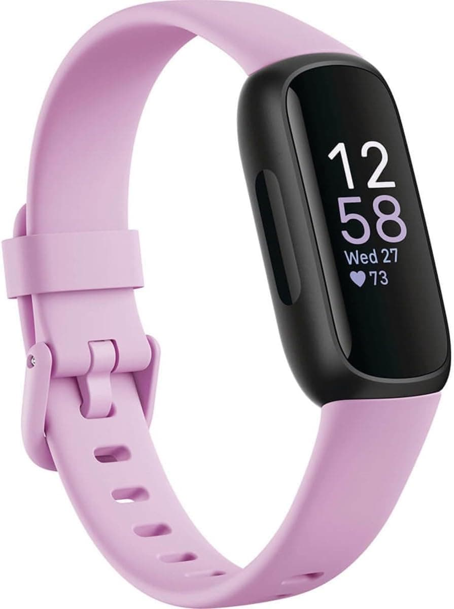 Fitbit Inspire 3 Health &amp;-Fitness-Tracker with Stress Management, Workout Intensity, Sleep Tracking, 24/7 Heart Rate and more, Lilac Bliss/Black, One Size (S &amp; L Bands Included) : Sports &amp; Outdoors thumbnail 3