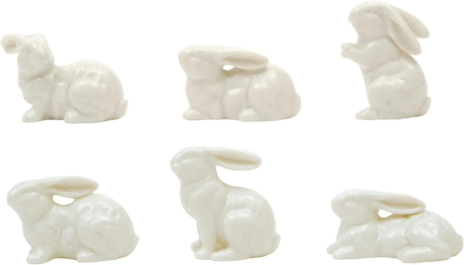 Creative Co-Op White Ceramic Bunnies Set of 6 thumbnail 4