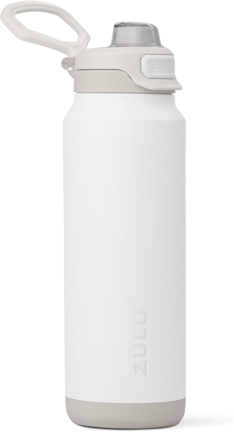 ZULU Powerfill Pro 32oz Stainless Steel Water Bottle with Quick Fill Lid, Triple Walled Vacuum Insulated Metal, Leak Proof Locking Lid, Sip and Chug, Reusable BPA Free, White : Sports &amp; Outdoors view 1