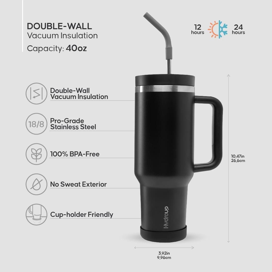 HYDROUP 40oz Travel Tumbler with Handle and Slider Lid thumbnail 5