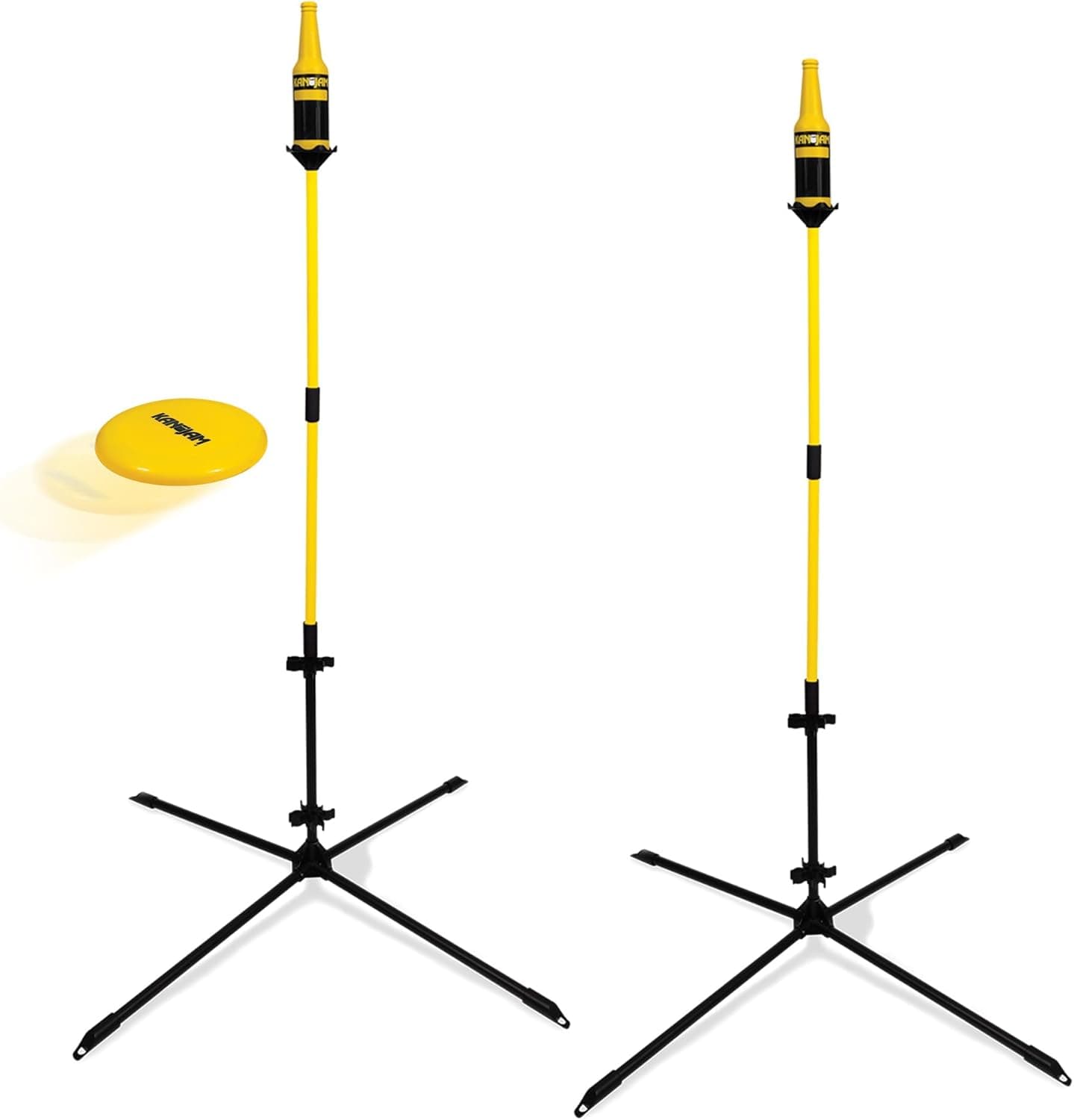 Kan Jam Disc Toss Game - Black/Yellow, Plastic - Quick Snap-Together Setup for Yard Games - Durable Steel Poles &amp; Wide Bases for Lawn Games - Compact Carry Bag for Camping : Sports &amp; Outdoors view 1