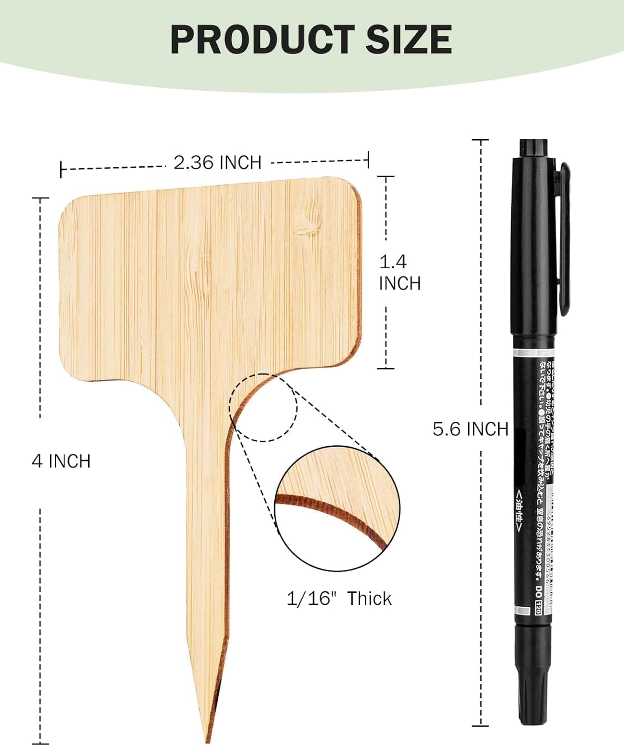 Homenote Bamboo Plant Labels - 60 Piece Set thumbnail 5