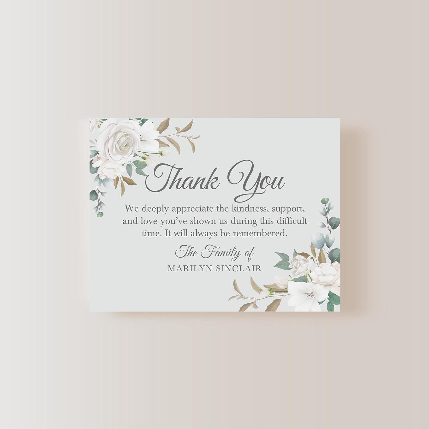 Hello Love Goods White Floral Sympathy Thank You Cards thumbnail 5