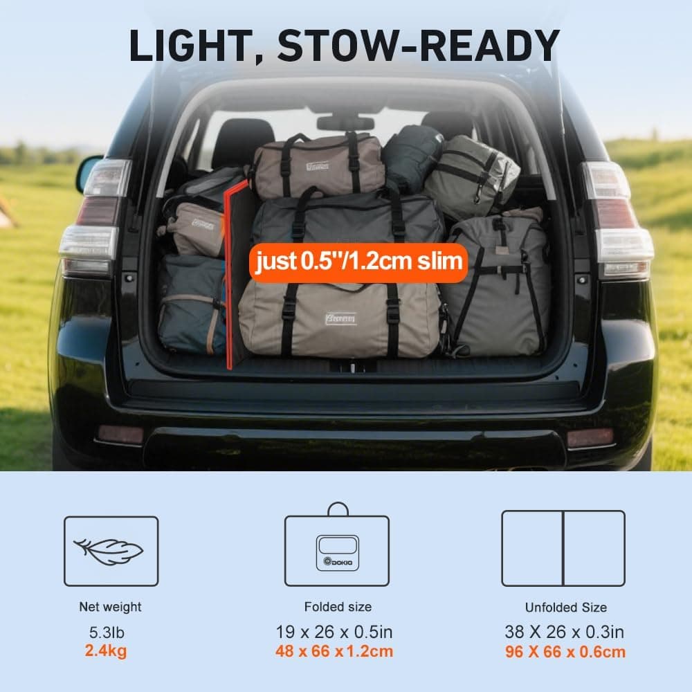 DOKIO 100W Portable Foldable Solar Panel Kit thumbnail 2