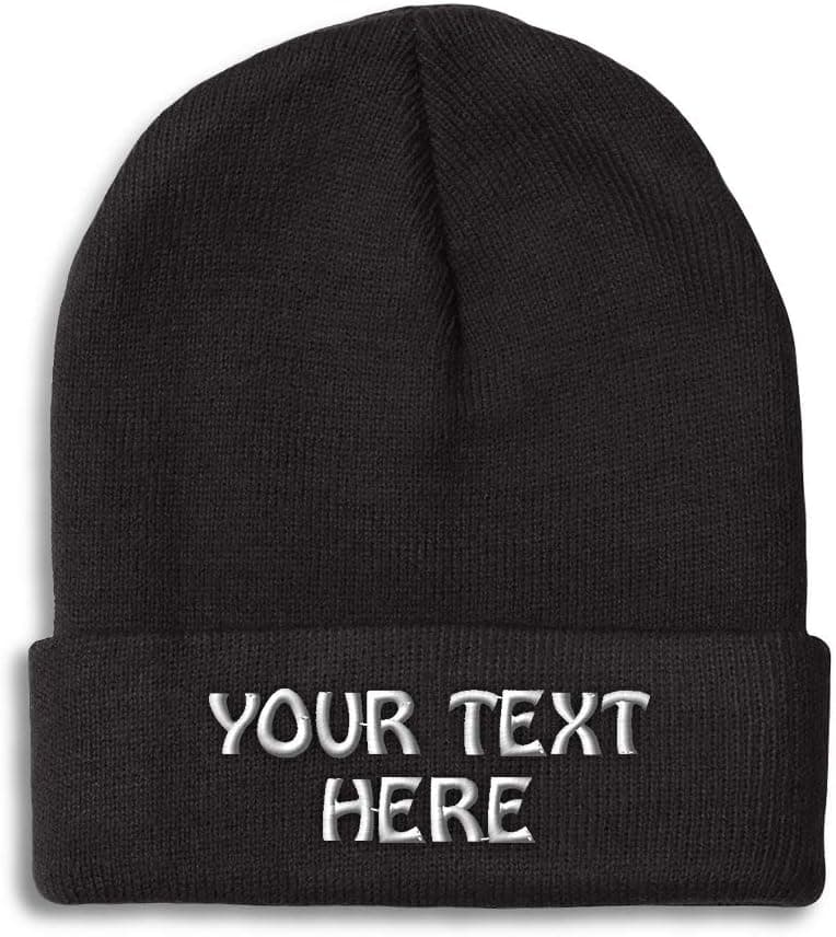 Winter Hat Beanie for Men &amp; Women Custom Personalized Text Name Embroidery Acrylic Skull Cap Hat Black : Clothing, Shoes &amp; Jewelry — Spring Gift Ideas gift idea