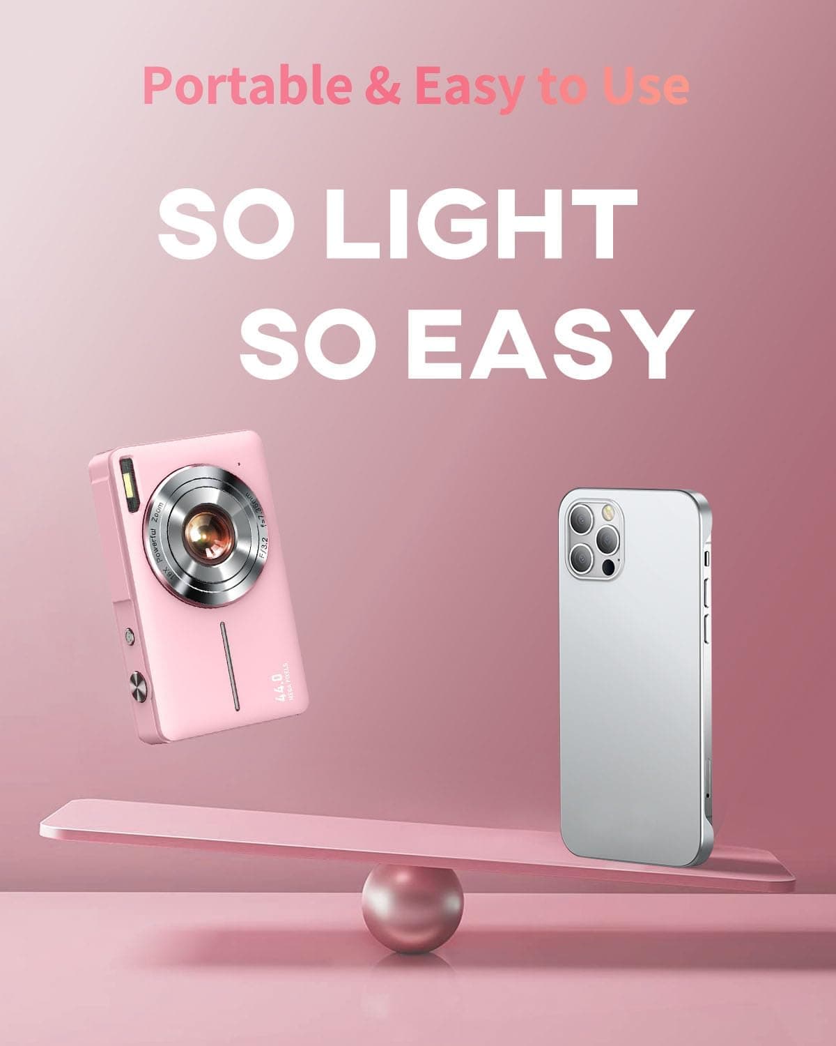 Digital Camera FHD 1080P Kids Camera with 32GB Card and 2 Batteries thumbnail 3