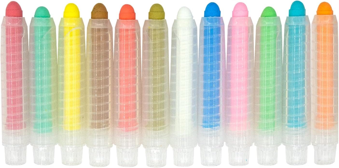 Dr. Magnet 12pcs Dustless Chalk for Chalkboard, Sidewalk Chalk with Holder, Non-Toxic Washable Chalk, Colored Chalkboard Chalk for Outdoor, Doodling, Drawing, Writing : Office Products — Easter Gifts gift idea