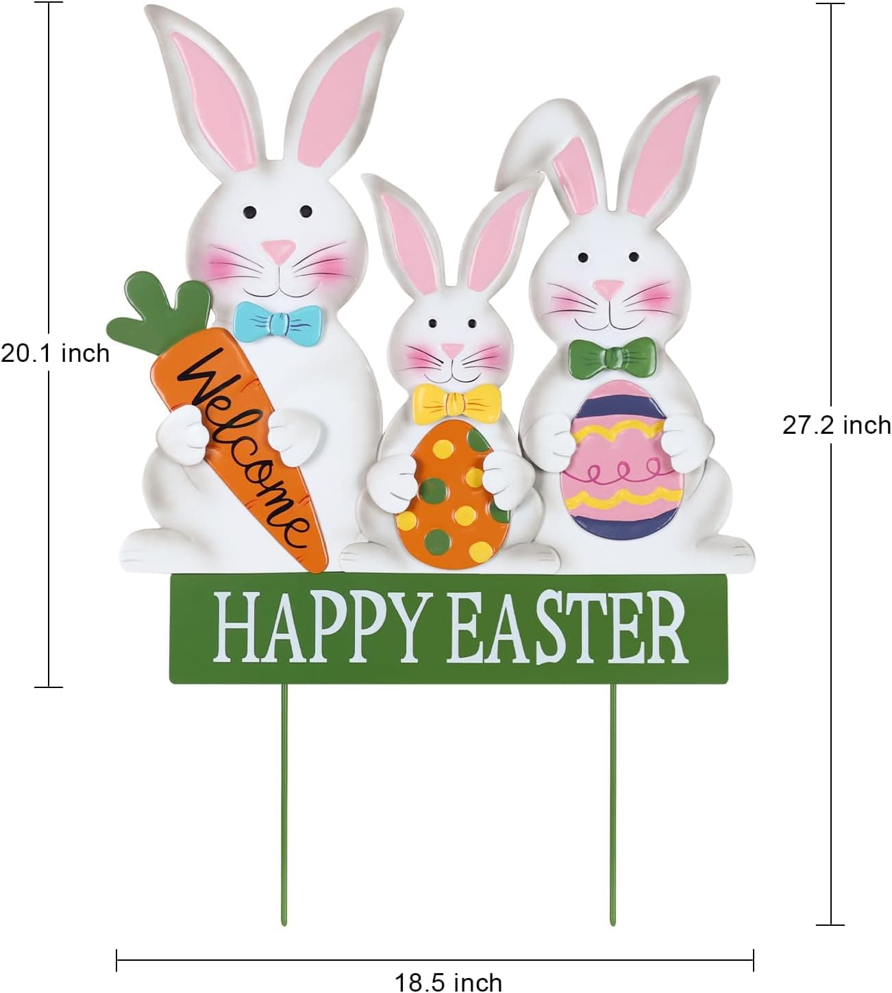 YEAHOME 3 Metal Bunny Decorative Garden Stakes thumbnail 4