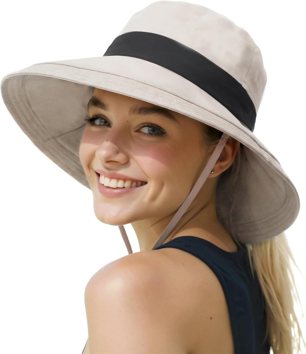 Senker Fashion Sun Hat with Ponytail Opening - UV Protection & Waterproof view 1