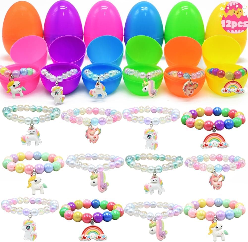 LUKBERA 12-Piece Easter Eggs Filled with Beaded Bracelets — Easter Gifts gift idea