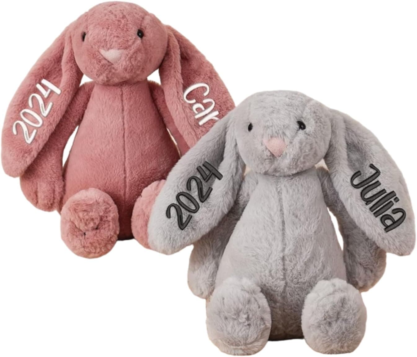 Dyoart Personalized Easter Bunny Rabbit, Custom Name Monogrammed Embroidered Bunny, Fluffy Rabbit with Long Ears,Plush Bunny Toy, Gift for Baby Kids(11.8inches) : Toys &amp; Games thumbnail 2