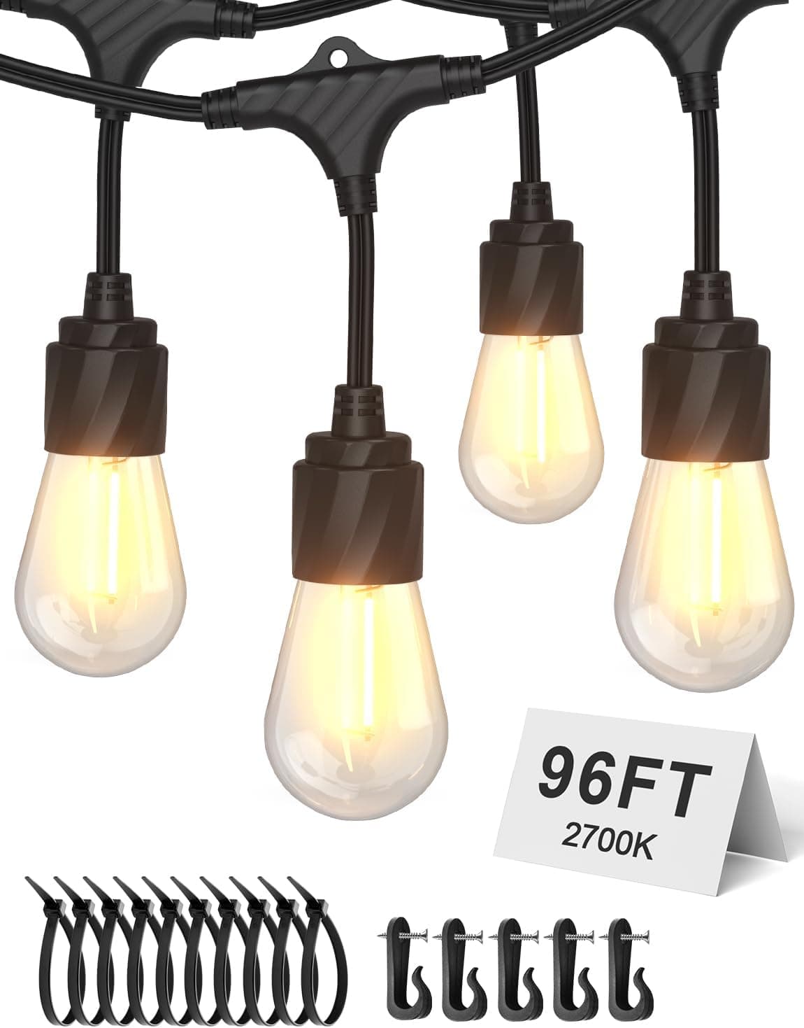 XMCOSY+ 96FT Outdoor String Lights, Patio Lights Outdoor Waterproof with 32 Shatterproof Bulbs, LED Hanging Light for Outside Porch Backyard Garden Party Balcony Decor - Amazon.com — Spring Gift Ideas gift idea