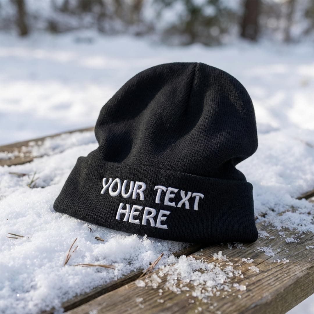 Winter Hat Beanie for Men &amp; Women Custom Personalized Text Name Embroidery Acrylic Skull Cap Hat Black : Clothing, Shoes &amp; Jewelry thumbnail 3