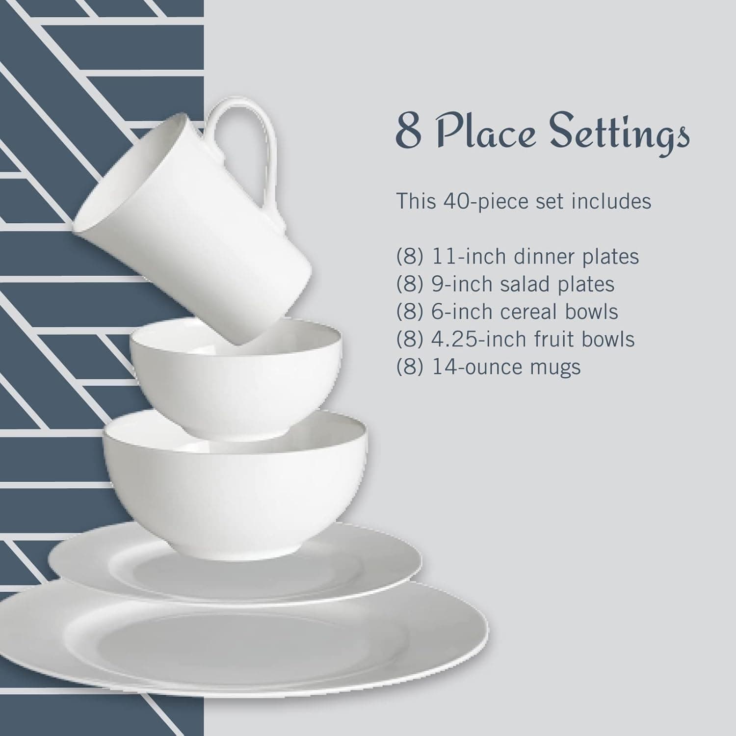 Mikasa Delray 40-Piece Bone China Dinnerware Set thumbnail 4