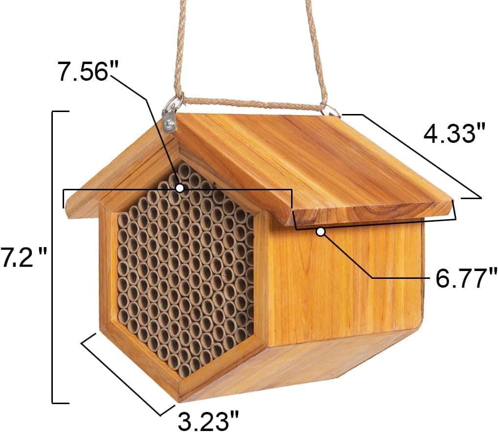 Mason Bee House Wax Coated Bee Hotel thumbnail 5
