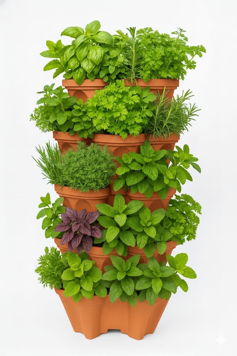 5 Tier Stackable Strawberry, Herb, Flower, and Vegetable Planter thumbnail 5