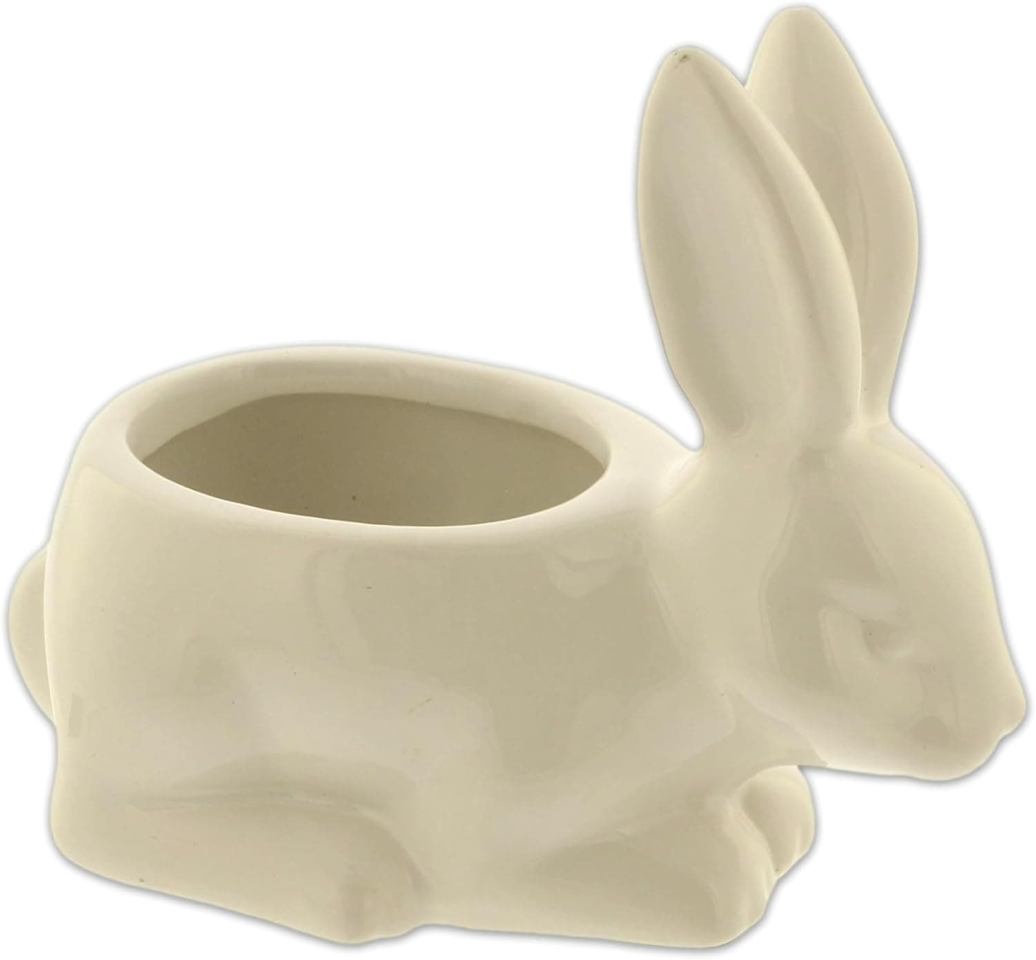The Bridge Collection White Ceramic Bunny Planter thumbnail 3