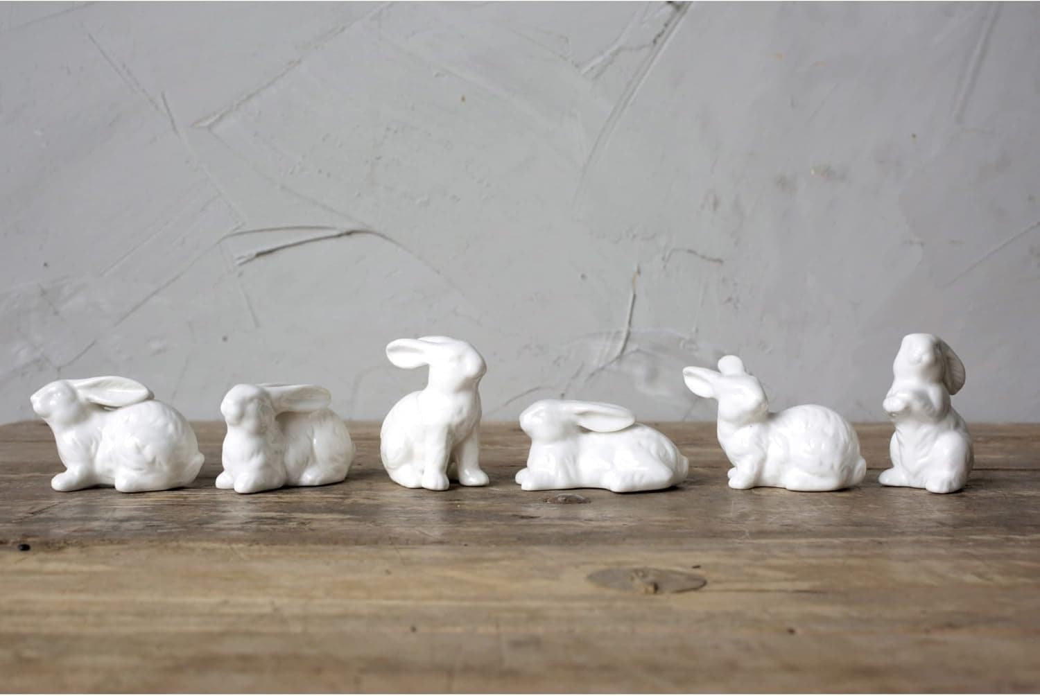 Creative Co-Op White Ceramic Bunnies Set of 6 thumbnail 2