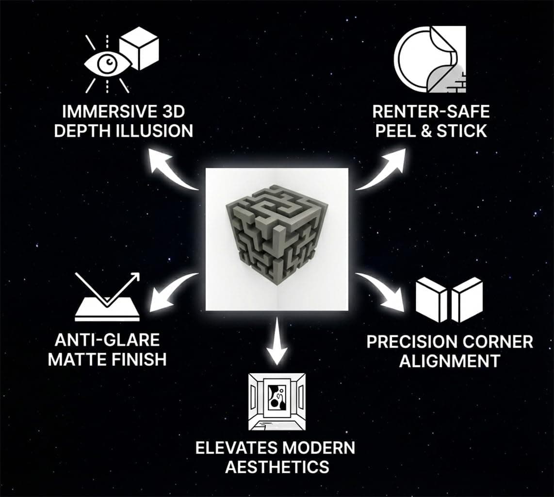 Impossible Corners - 3D Cube Maze Wall Art thumbnail 2