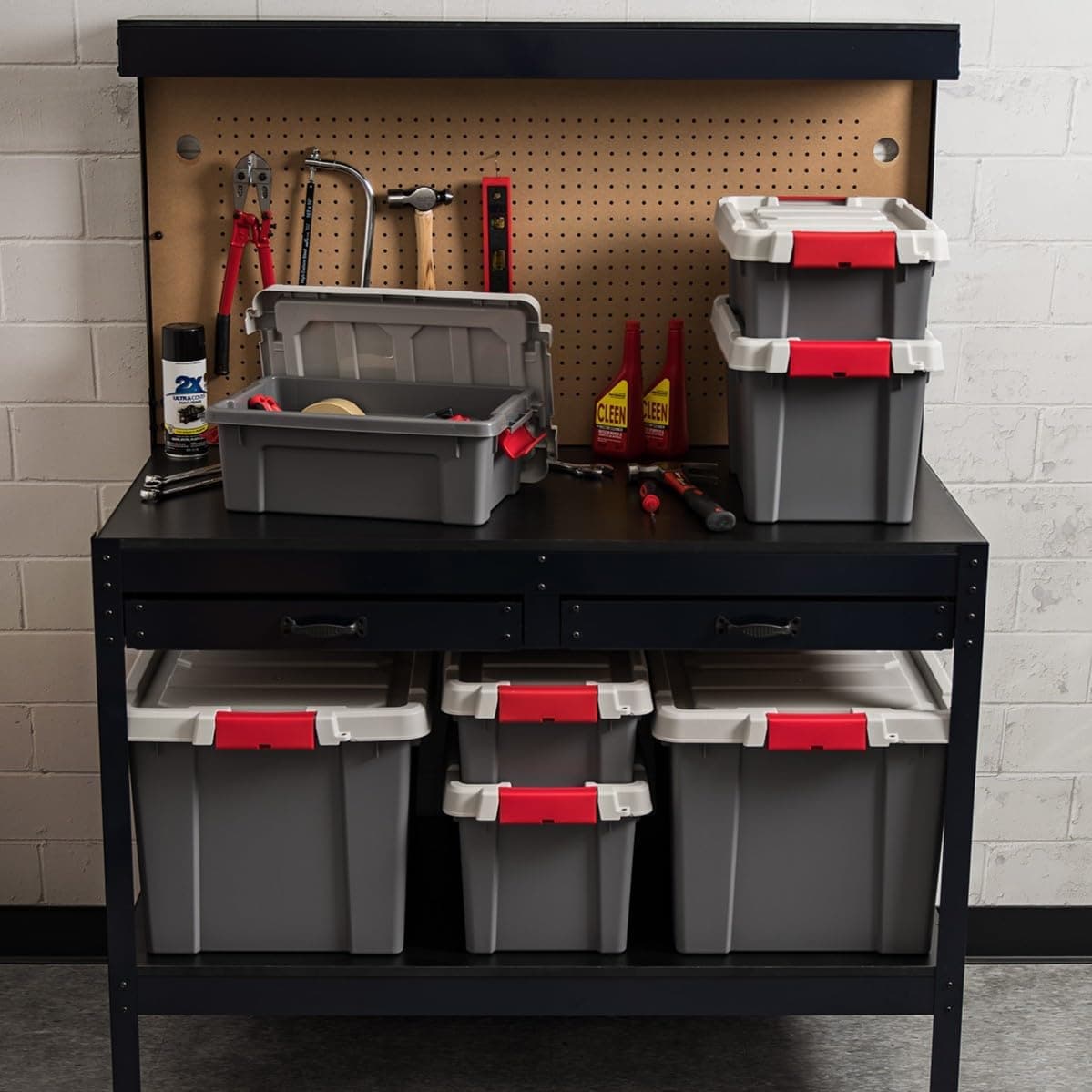 IRIS USA 3 Gallon Lockable Storage Totes with Lids, 5 Pack thumbnail 2