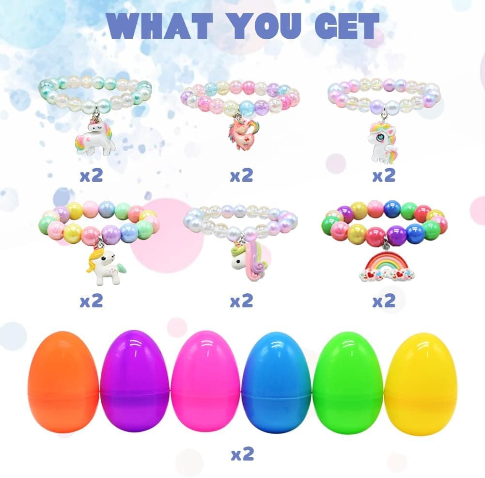 LUKBERA 12-Piece Easter Eggs Filled with Beaded Bracelets thumbnail 2