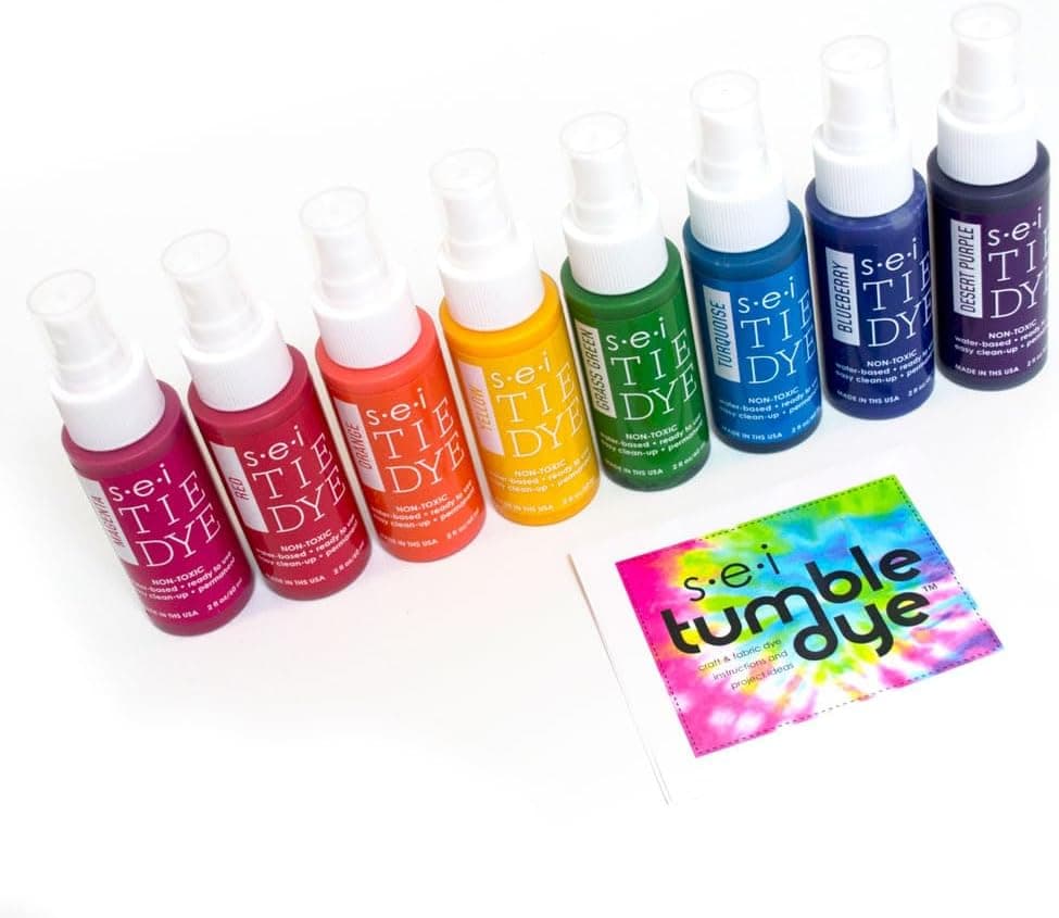 S.E.I. Classic Tie Dye Kit, Fabric Dye Spray Set, Easy Clean Up, Easy Application, Spray Tie Dye Kit - 8 Pack of Colors thumbnail 5