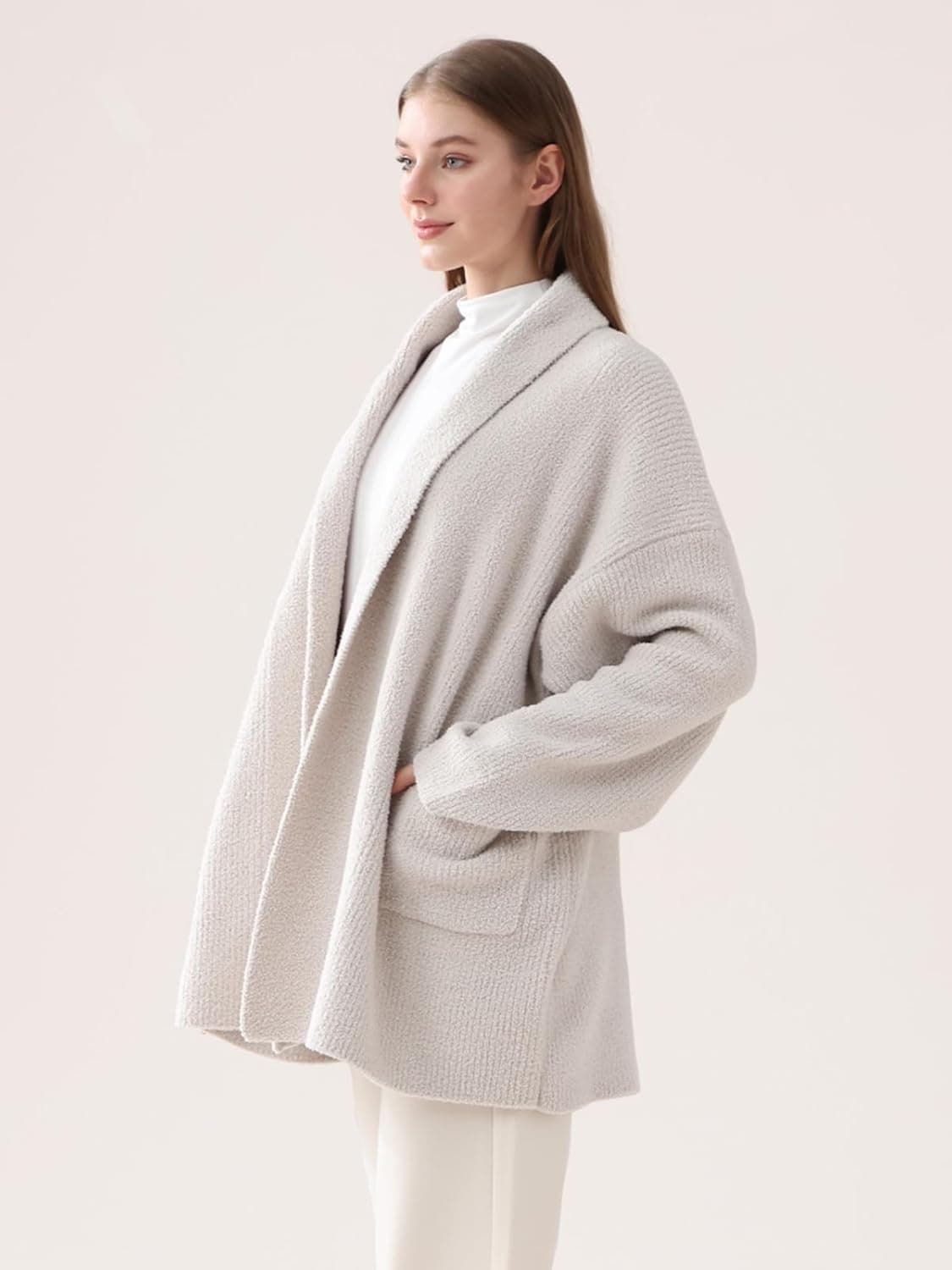 Women's Ultra Soft Oversized Cardigan Sweater with Pockets thumbnail 4