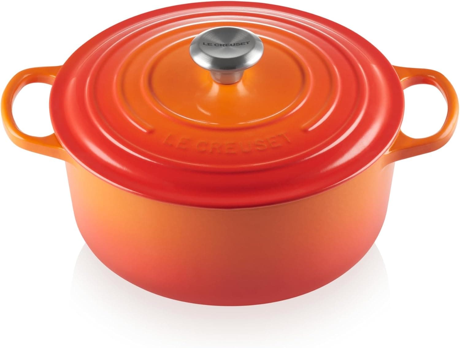 Le Creuset Enameled Cast Iron Signature Round Dutch Oven, 5.5 qt., Flame: Home &amp; Kitchen — Spring Gift Ideas gift idea