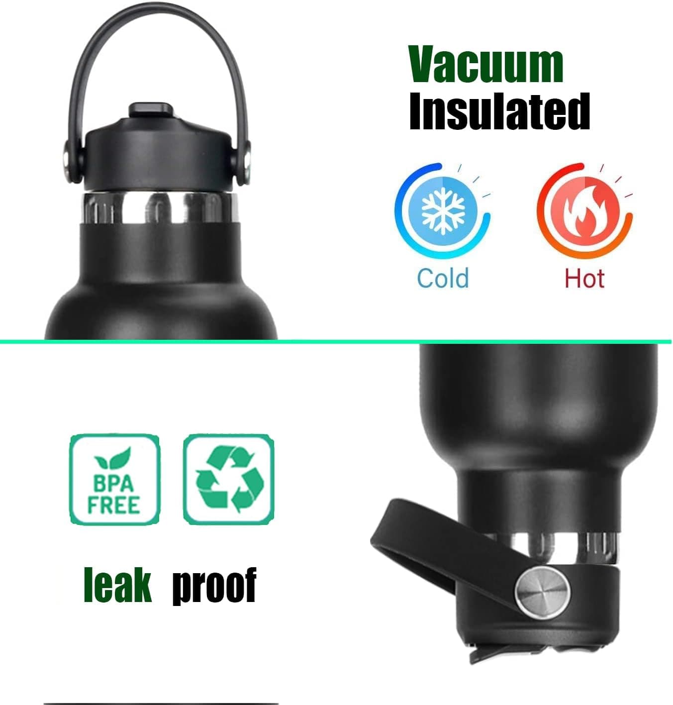 Straw Lid with Dust Cover for Hydro Flask and Iron Flask Water Bottles thumbnail 3