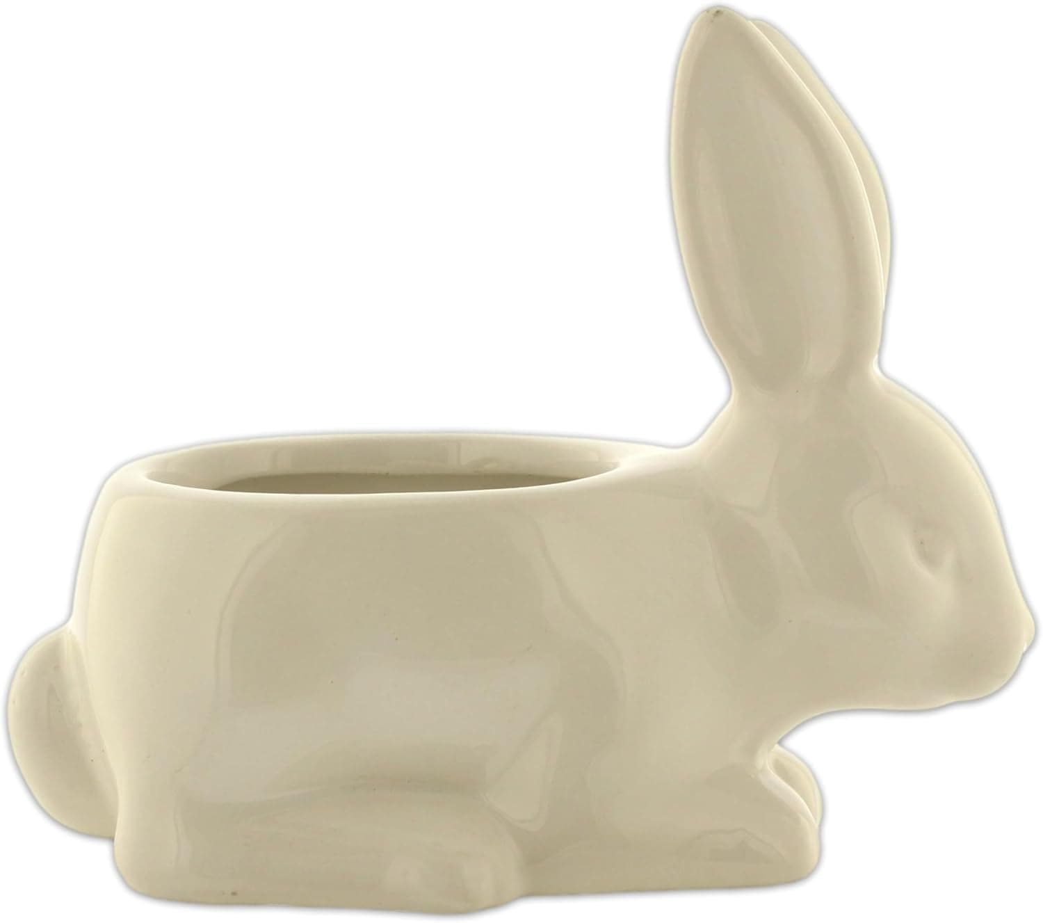 The Bridge Collection White Ceramic Bunny Planter thumbnail 4