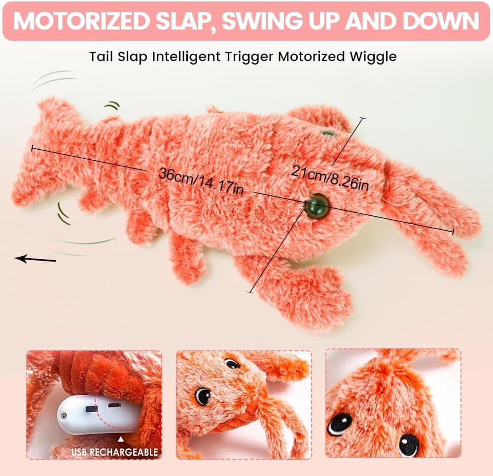 Poouty Interactive Plush Lobster Dog Toy thumbnail 3
