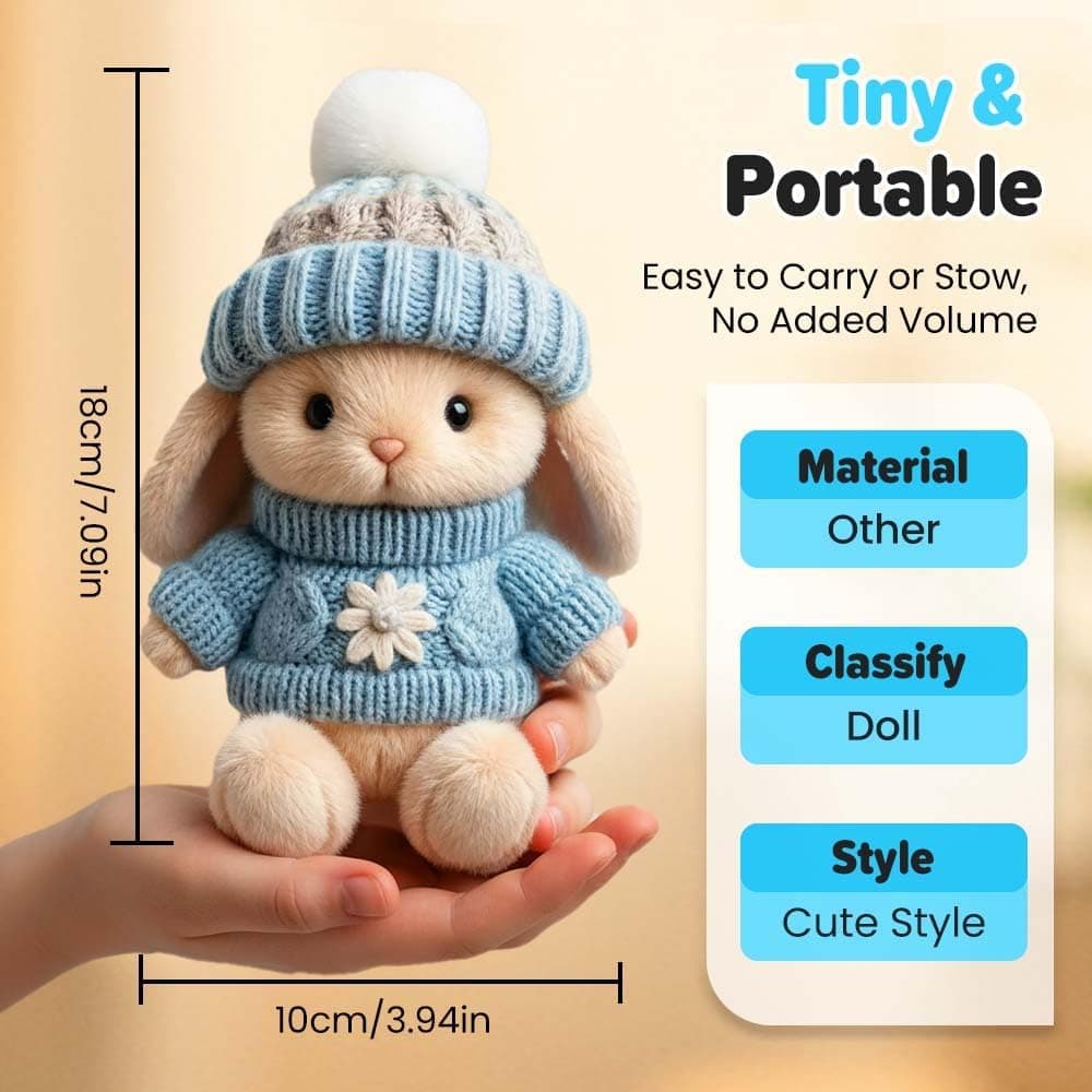 Drkicsy Handmade Mini Bunny Hug Plush - Blue thumbnail 4