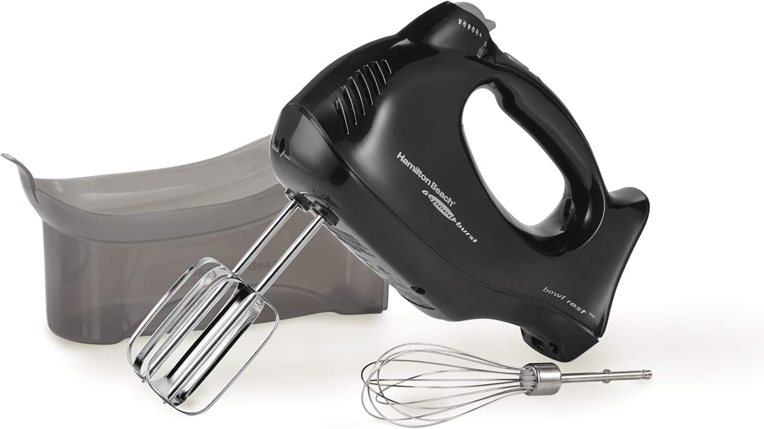 Hamilton Beach Power Deluxe 6-Speed Electric Hand Mixer with Snap-On Storage Case, QuickBurst, Beaters, Whisk, Powerful 250 Watt Motor, Bowl Rest, Black (62692): Home &amp; Kitchen — Spring Gift Ideas gift idea