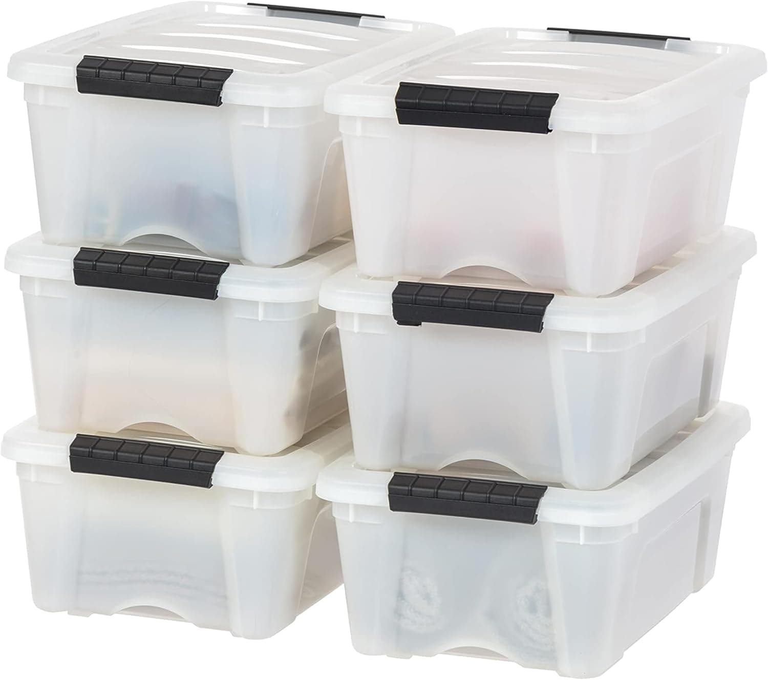 IRIS USA 13 QT Plastic Storage Box with Lid and Latches - 6 Pack, Pearl — Spring Gift Ideas gift idea
