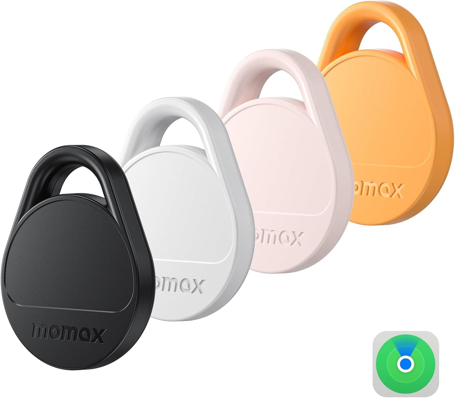 Momax Air Tracker Tags 4 Pack with Replaceable Battery — Amazon Finds gift idea