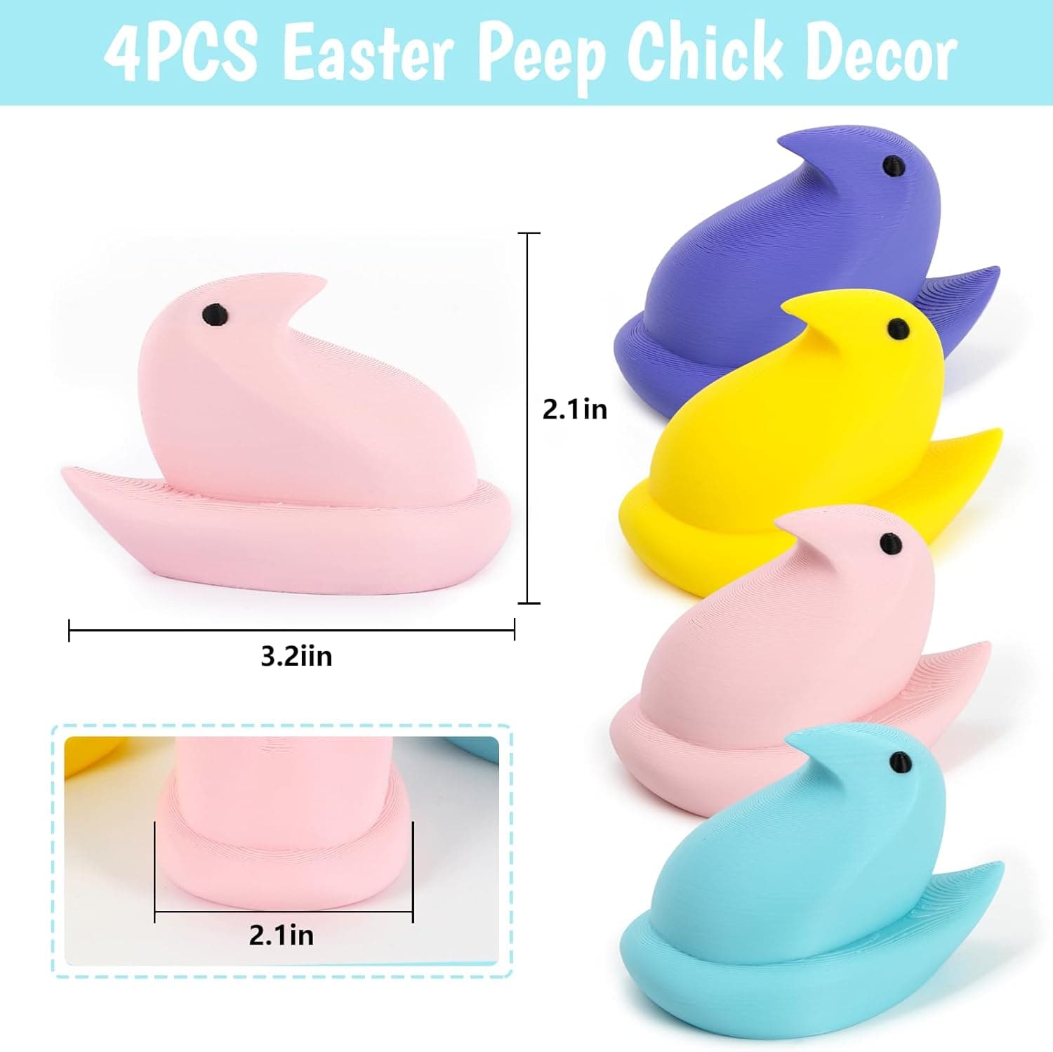 DAZONGE Easter Decor Peep Chick Figurines - Set of 4 thumbnail 3