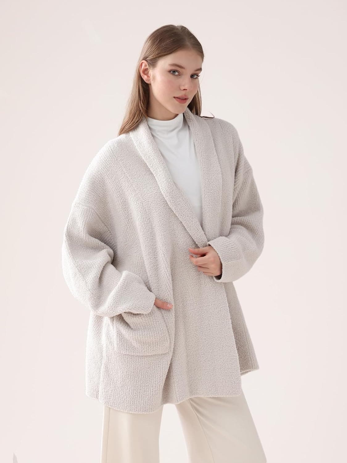 Women's Ultra Soft Oversized Cardigan Sweater with Pockets thumbnail 3