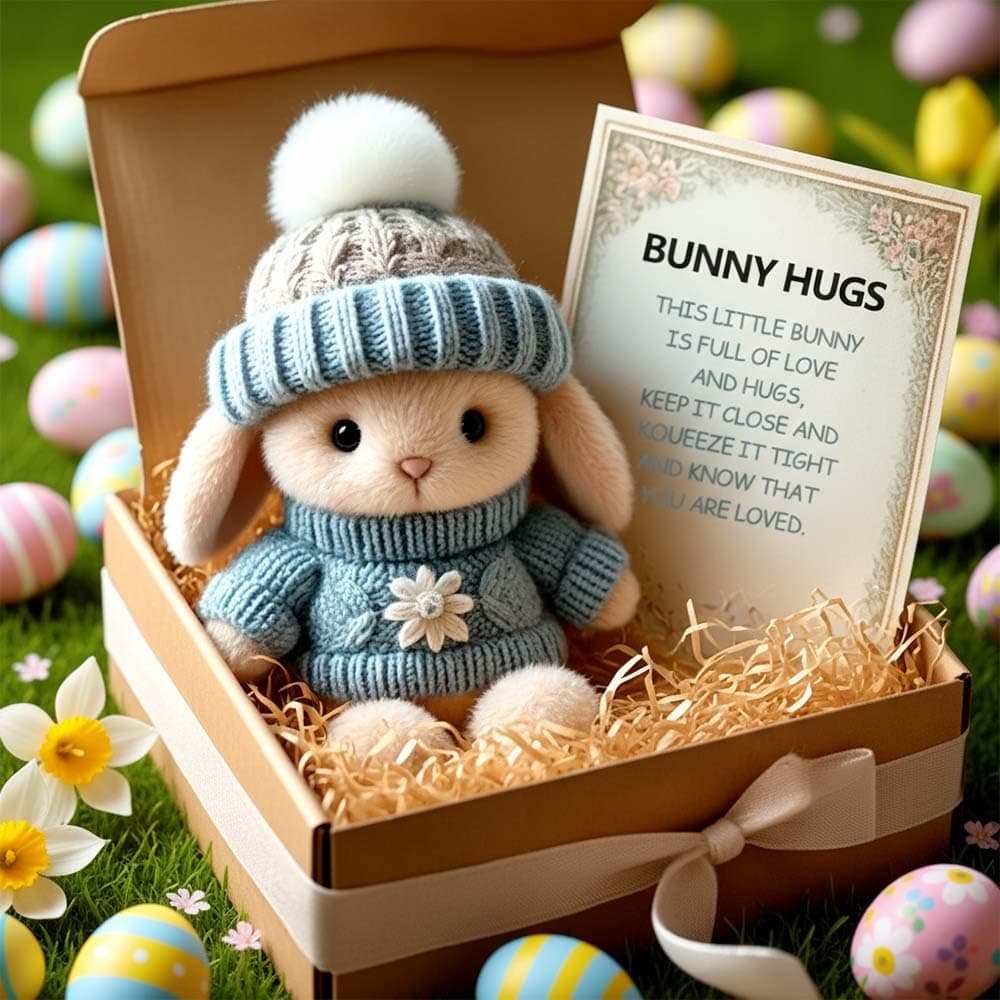 Drkicsy Handmade Mini Bunny Hug Plush - Blue — Easter Gifts gift idea