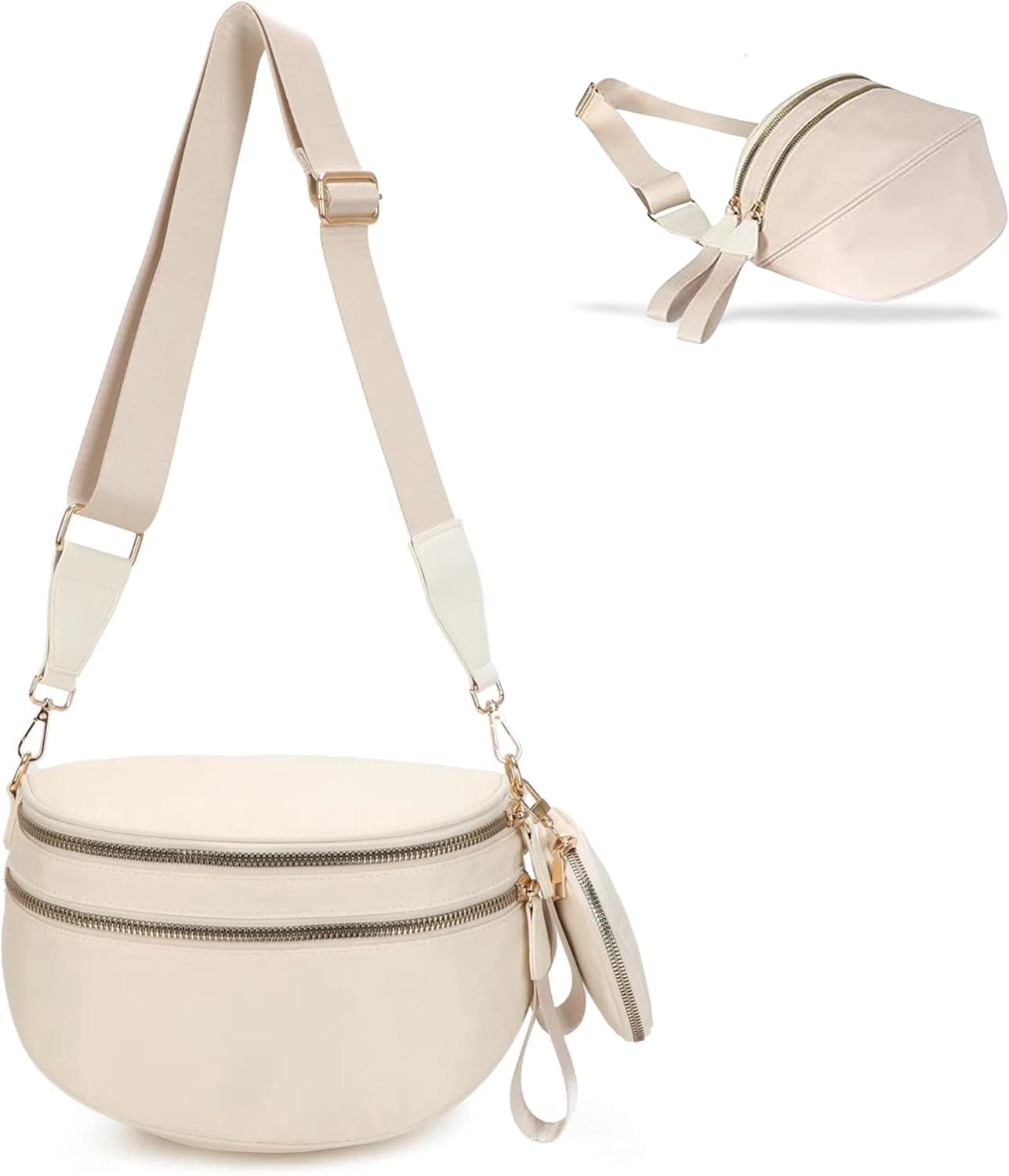 Pallocoo Checkered Crossbody Bag for Women - Nylon Sling Bags with Shoulder Strap, Wallets Purse Handbags (Beige) : Clothing, Shoes &amp; Jewelry view 1