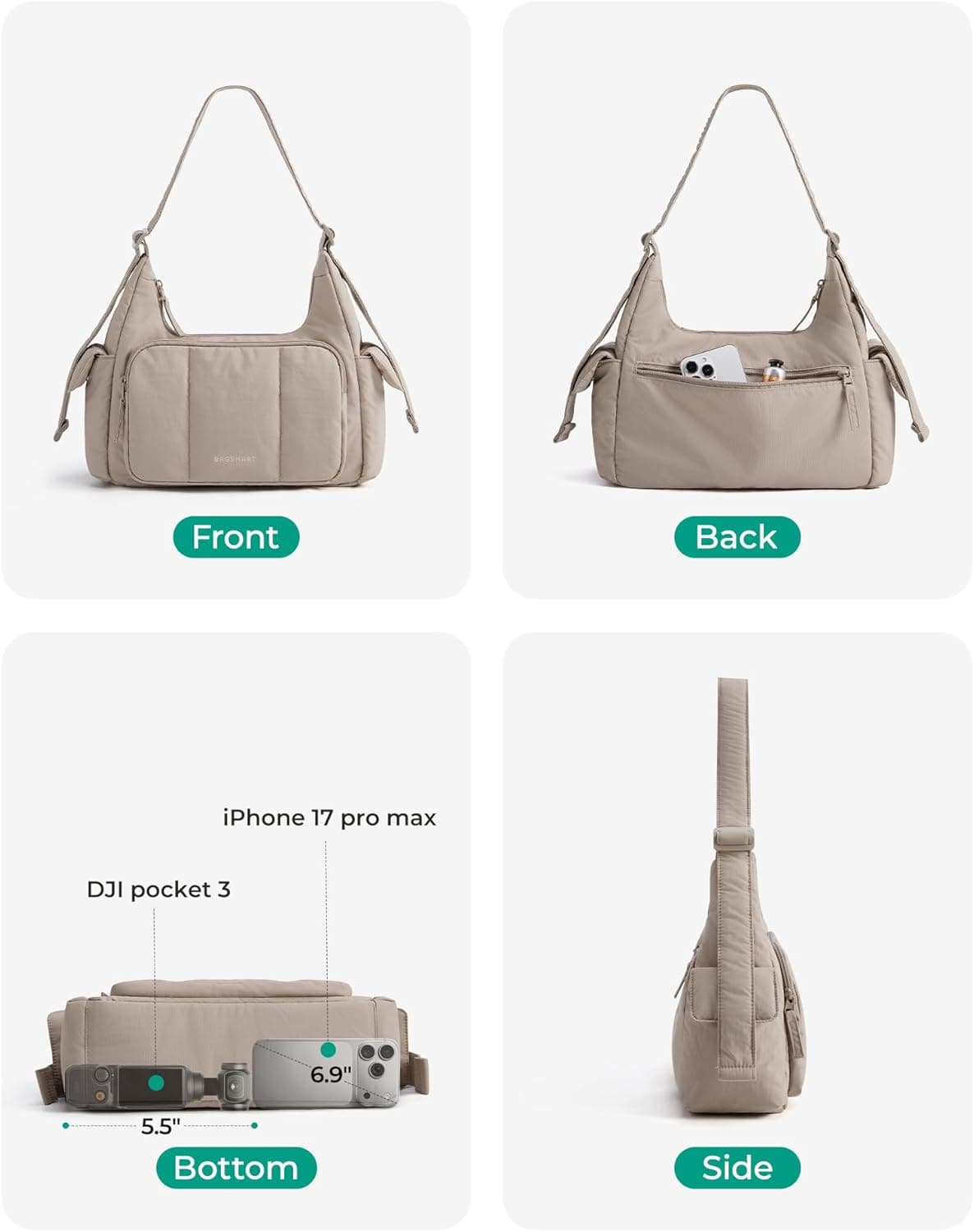 BAGSMART Crossbody Bags for Women, Small Puffer Purses for Women Daily/Travel, 6L Cute Fluffy Hobo Bag | Puffer Purses, Cute Crossbody bag, Small purse, Lightweight bag, Water-resistant, small diaper bag : Clothing, Shoes &amp; Jewelry thumbnail 4