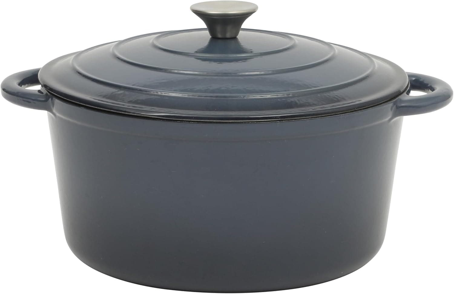 Gibson Home Addlestone 7 Qt Enameled Cast Iron Dutch Oven Pot with Lid – Round, Oven Safe to 500°F, Ideal for Bread Baking &amp; Stews - Gradient Navy Blue: Home &amp; Kitchen view 1
