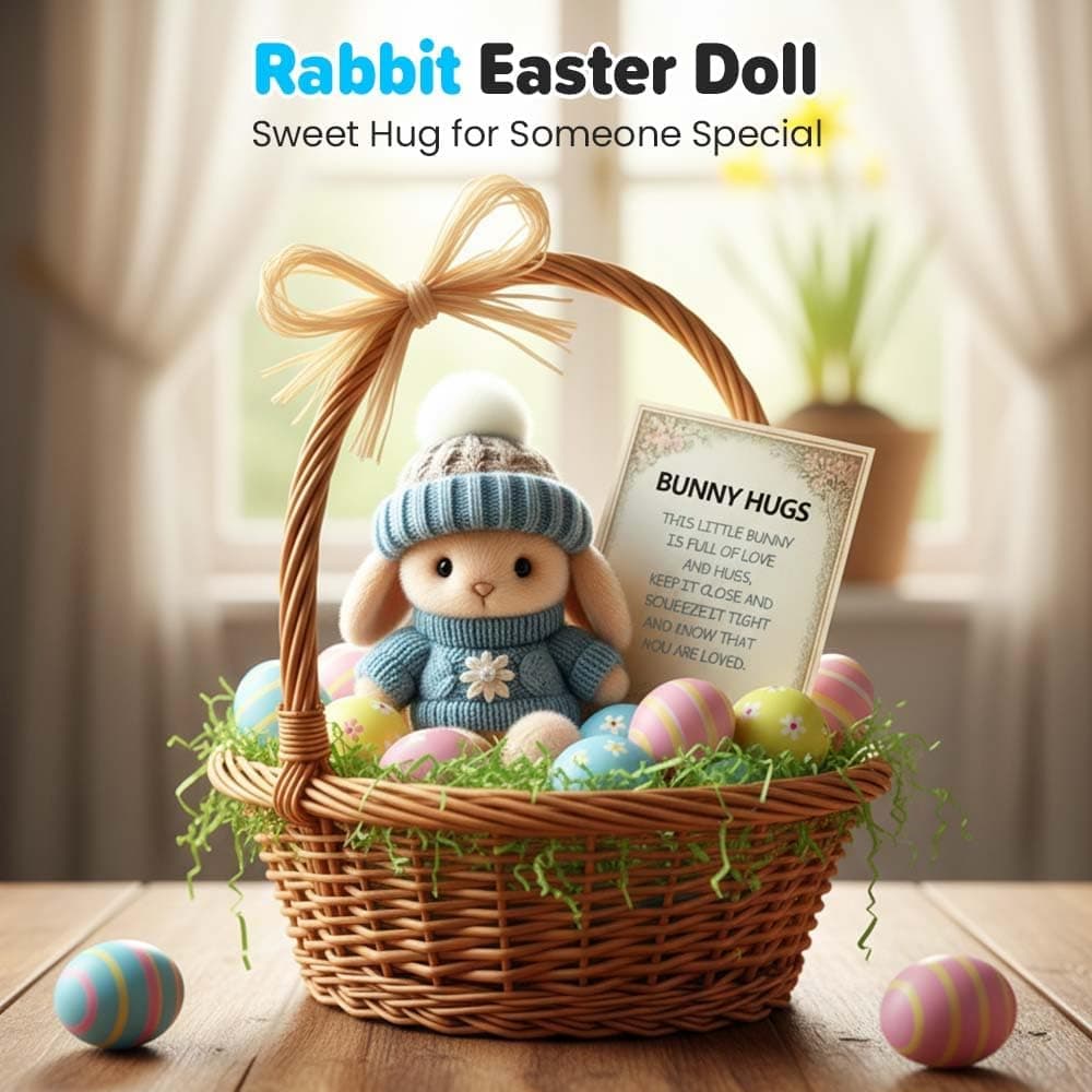 Drkicsy Handmade Mini Bunny Hug Plush - Blue thumbnail 5