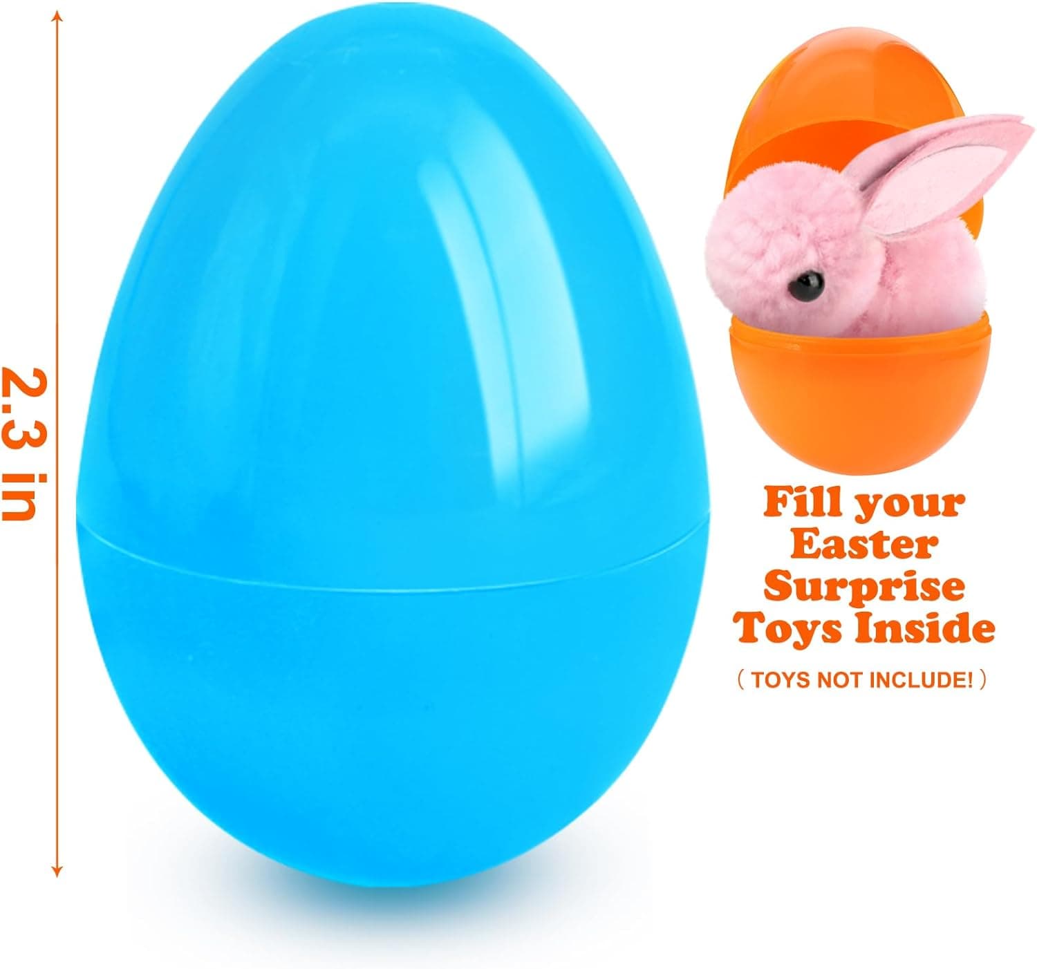 [6 Surprise Golden Eggs] 100 Pack 2.3 Inch Plastic Easter Eggs, Empty Easter Eggs Fillable, Bright Colors Plastic Eggs Bulks for Easter Hunt, Easter Party Favor, Basket Stuffers Fillers : Toys &amp; Games thumbnail 3